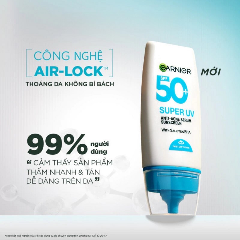 Kem Chống Nắng Phổ Rộng Garnier Kiềm Dầu, Hỗ Trợ Giảm Mụn Super Uv Anti-Acne Serum Sunscreen